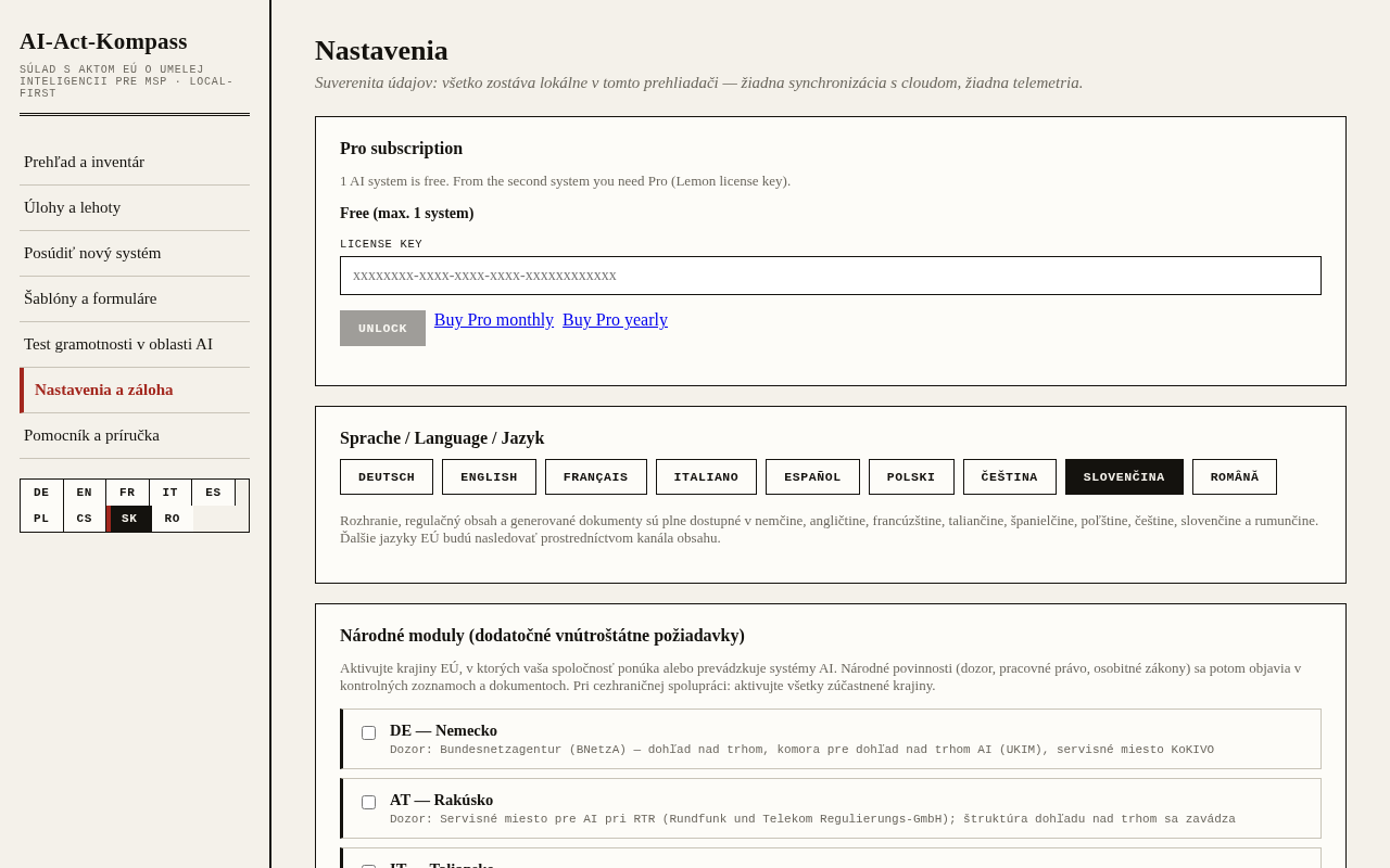 Nastavenia